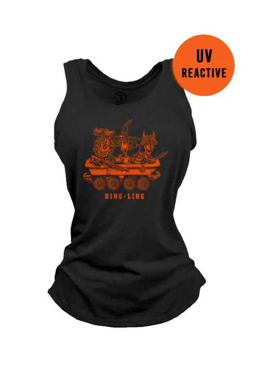 Tactical Nightmare - UV Reactive Women's Racerback Tank sold by Nine Line