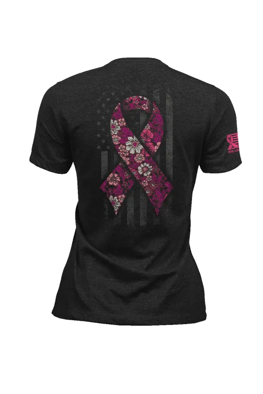 Breast Cancer Ribbon Flag 2025 - Women's T-Shirt sold by Nine Line