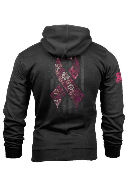 Breast Cancer Ribbon Flag 2025 - Hoodie sold by Nine Line