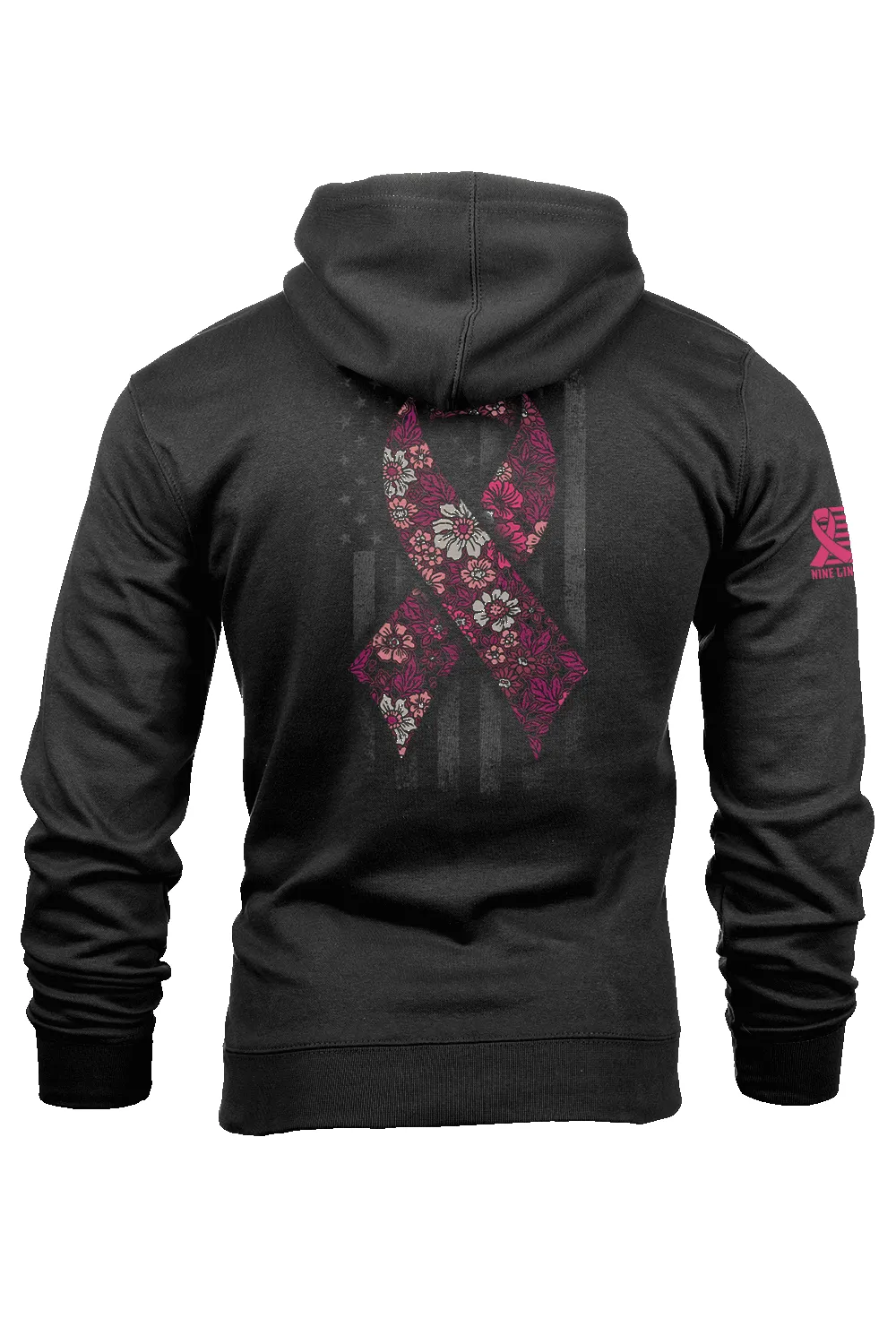 Breast Cancer Ribbon Flag 2025 - Hoodie sold by Nine Line