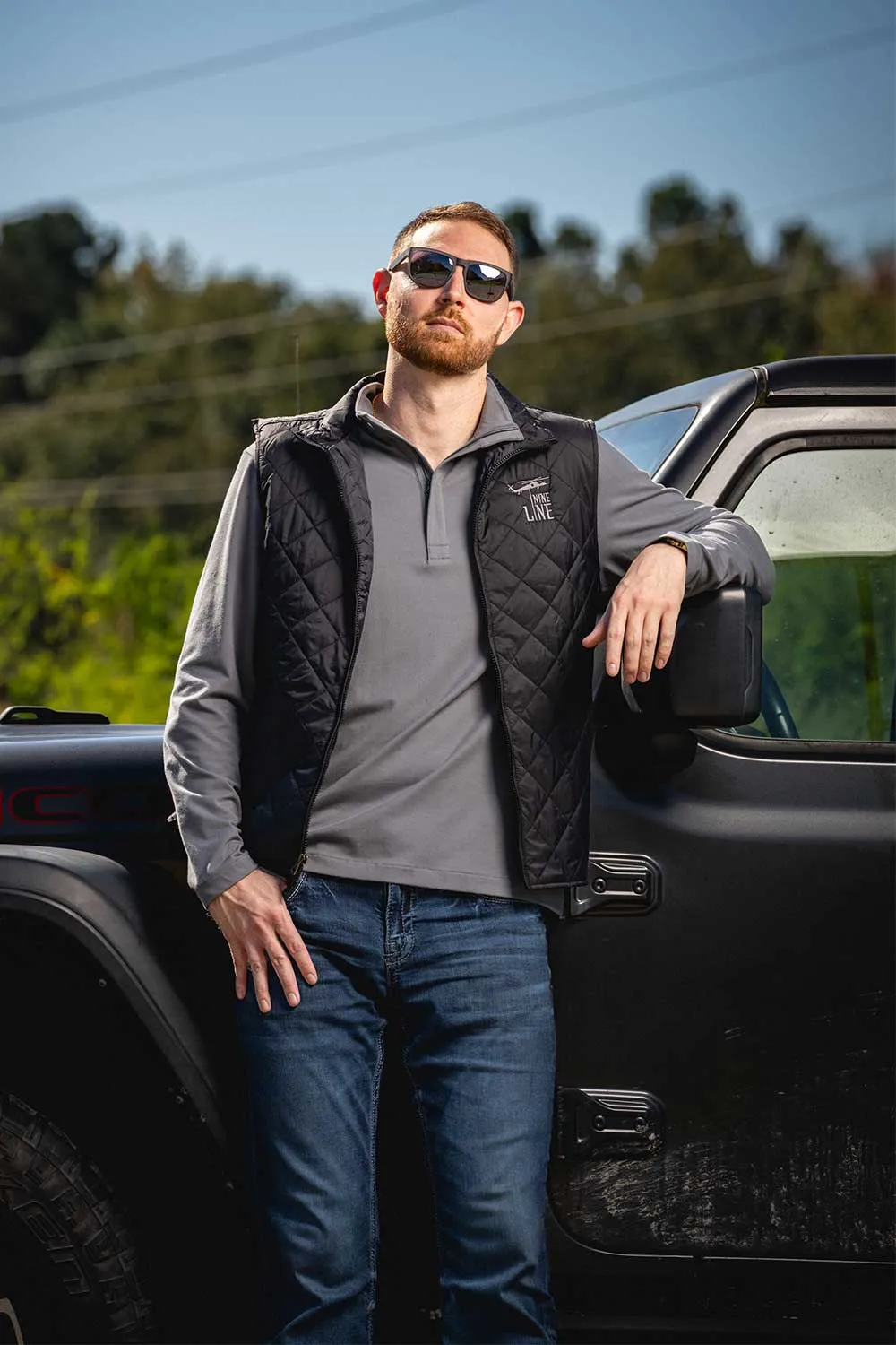 Men's Diamond Quilted Vest with Dropline Logo sold by Nine Line product image thumbnail 2