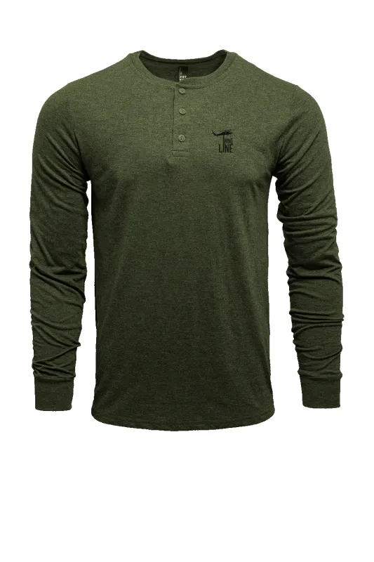 Dropline Logo - Long Sleeve Henley made by Nine Line