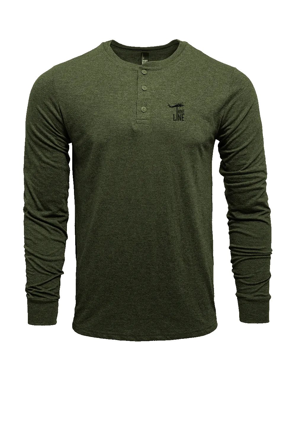 Dropline Logo - Long Sleeve Henley sold by Nine Line