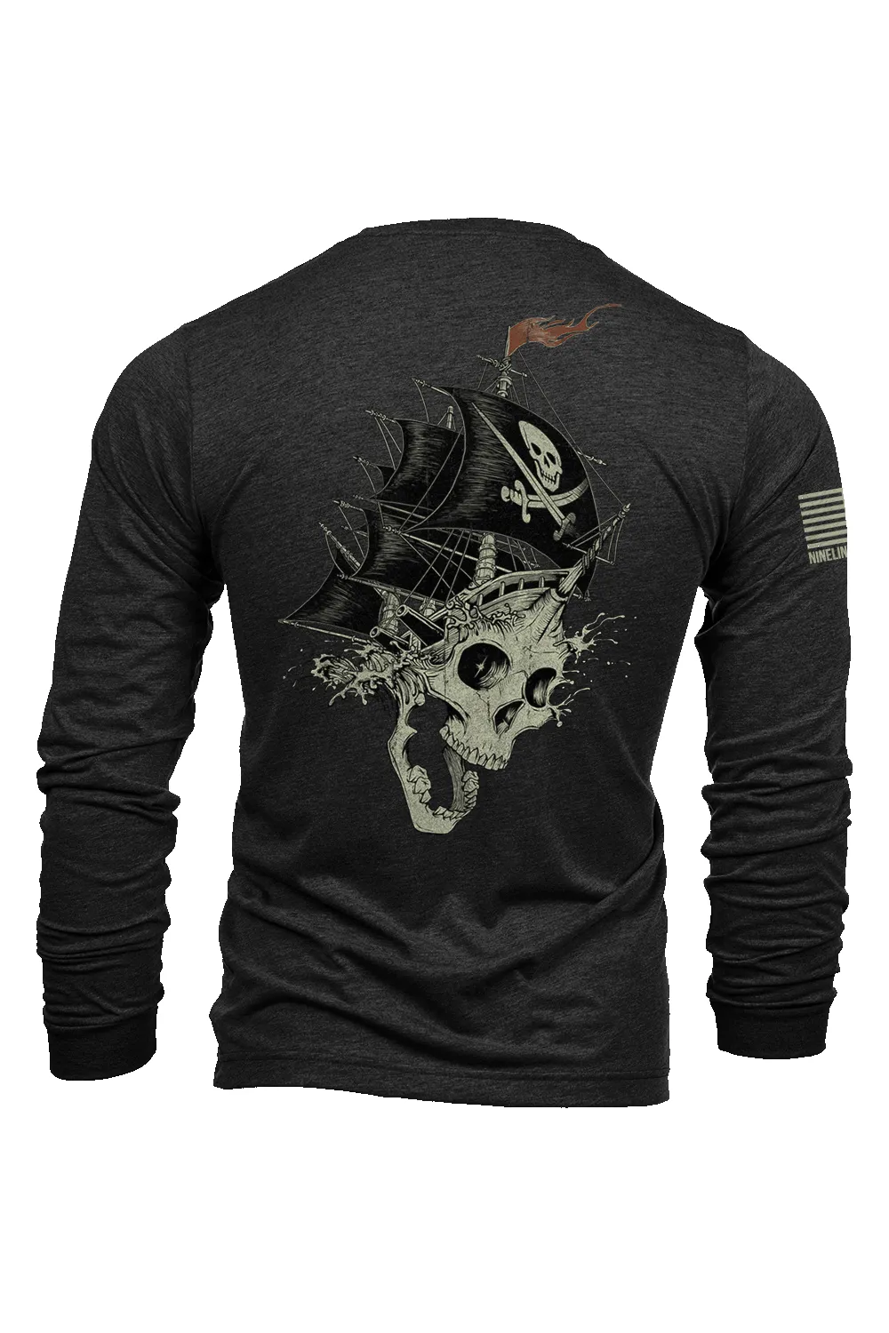Pirate Skull - Long-Sleeve Shirt sold by Nine Line