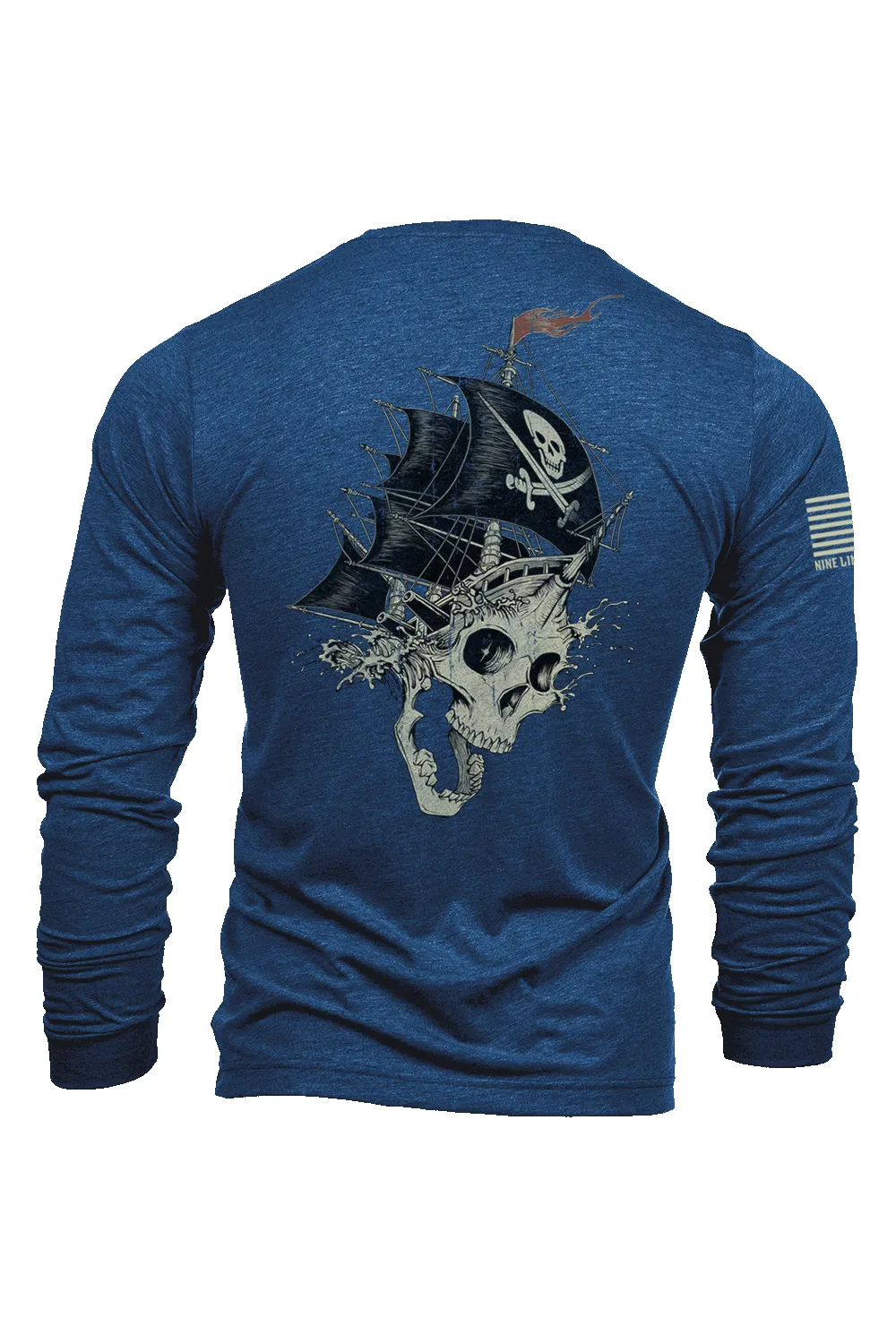 Pirate Skull - Long-Sleeve Shirt sold by Nine Line product image thumbnail 3