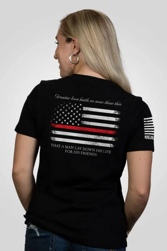 Women's Relaxed Fit T-Shirt - Thin Red Line sold by Nine Line