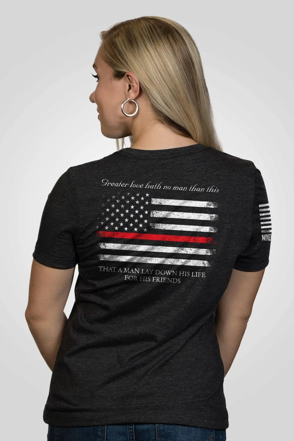 Women's Relaxed Fit T-Shirt - Thin Red Line sold by Nine Line product image thumbnail 3