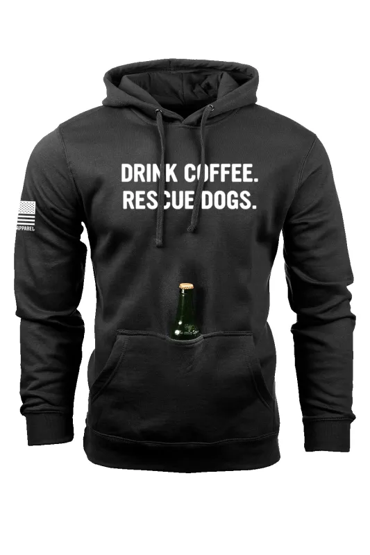 REX - Drink Coffee Rescue Dogs - Tailgater Hoodie sold by Nine Line