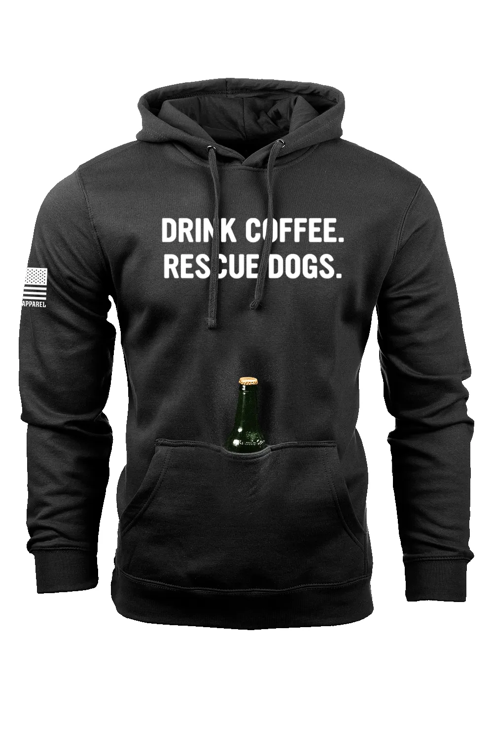 REX - Drink Coffee Rescue Dogs - Tailgater Hoodie sold by Nine Line