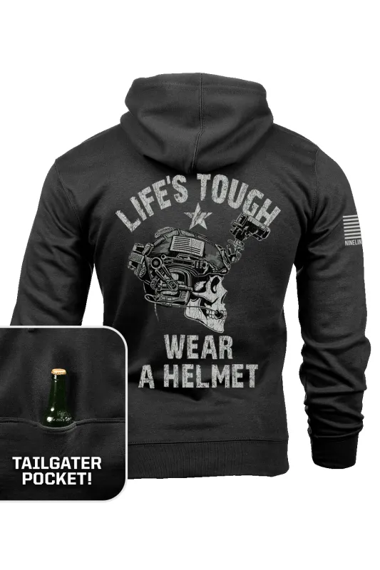 Wear a Helmet - Tailgater Hoodie sold by Nine Line