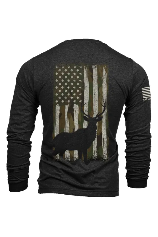 Camo Buck - Long-Sleeve Shirt sold by Nine Line