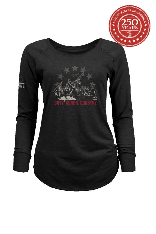 250th Duty Honor Country - Women's Long-Sleeve Shirt sold by Nine Line
