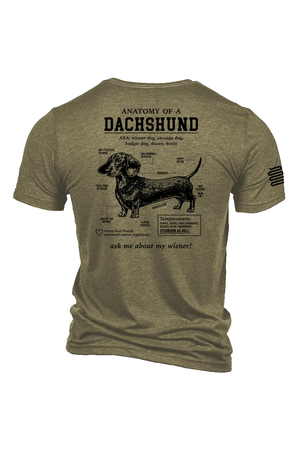 Dachshund Schematic - T-Shirt sold by Nine Line product image thumbnail 4