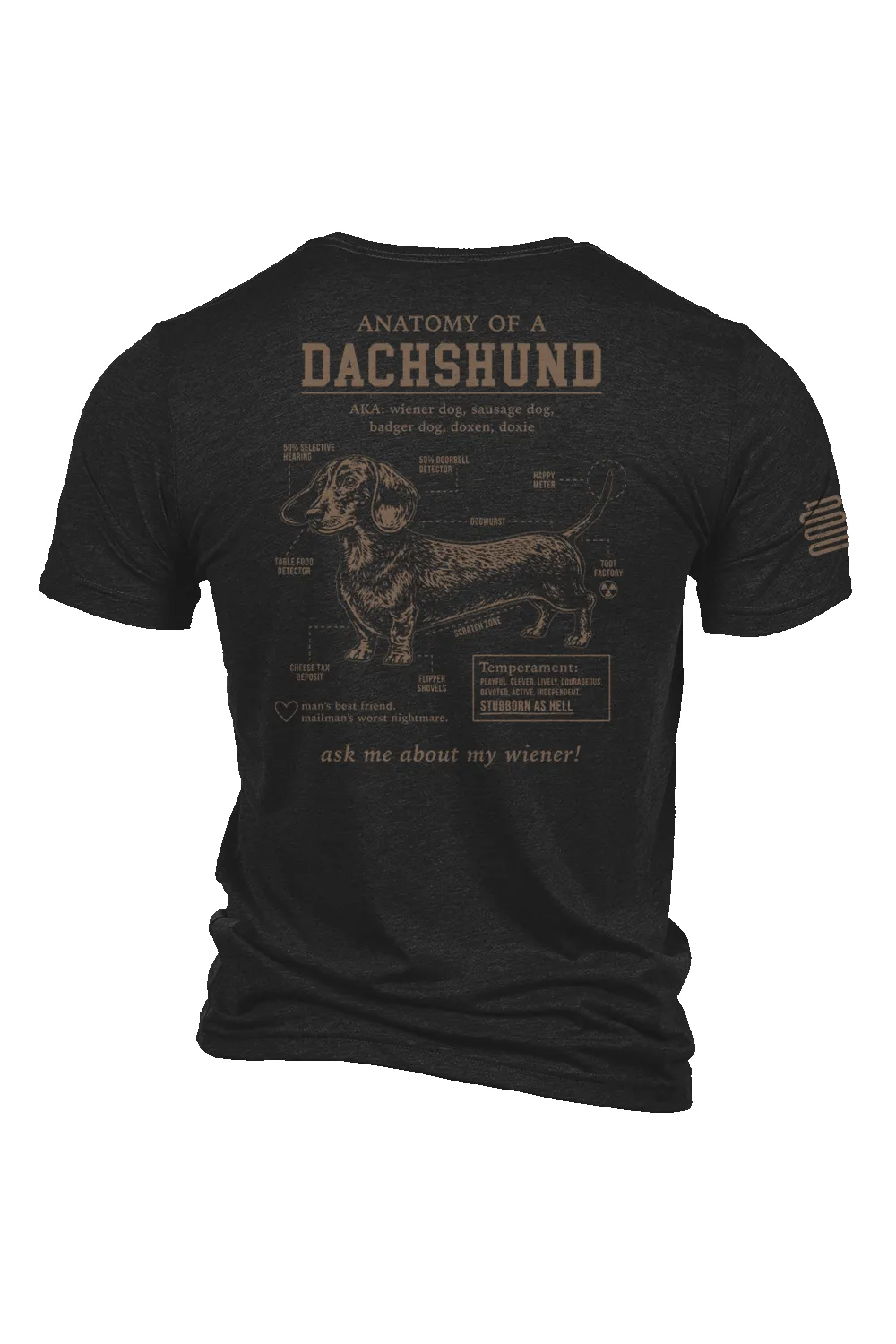Dachshund Schematic - T-Shirt sold by Nine Line