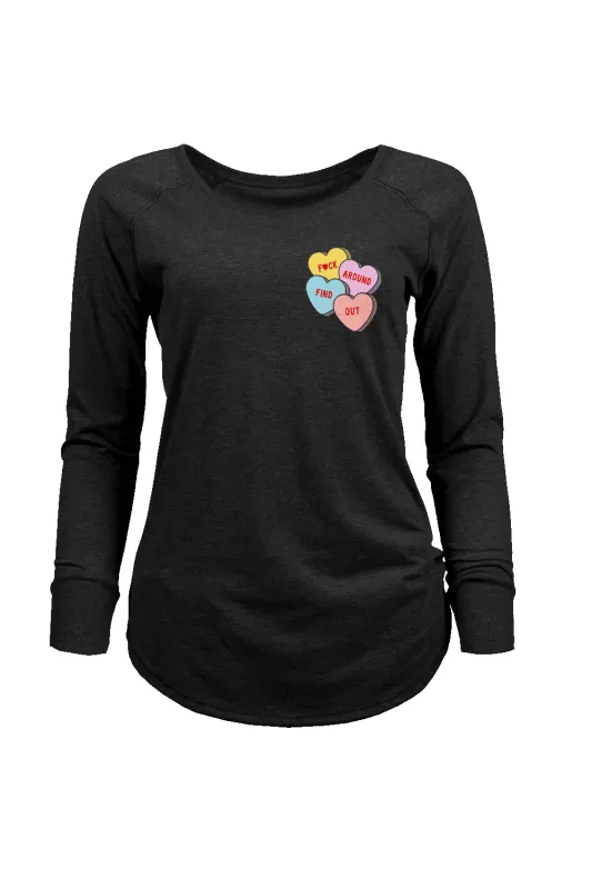 Candy Hearts - Women's Long-Sleeve Shirt sold by Nine Line