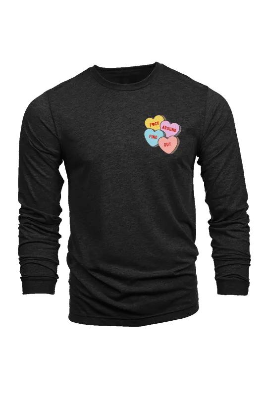 Candy Hearts - Long-Sleeve Shirt sold by Nine Line
