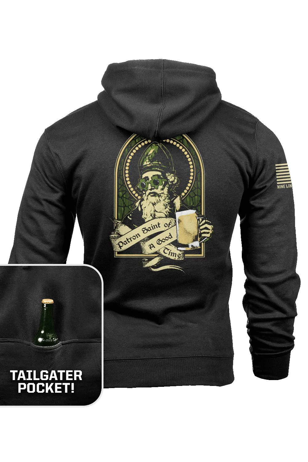 Patron Saint of A Good Time - Tailgater Hoodie sold by Nine Line