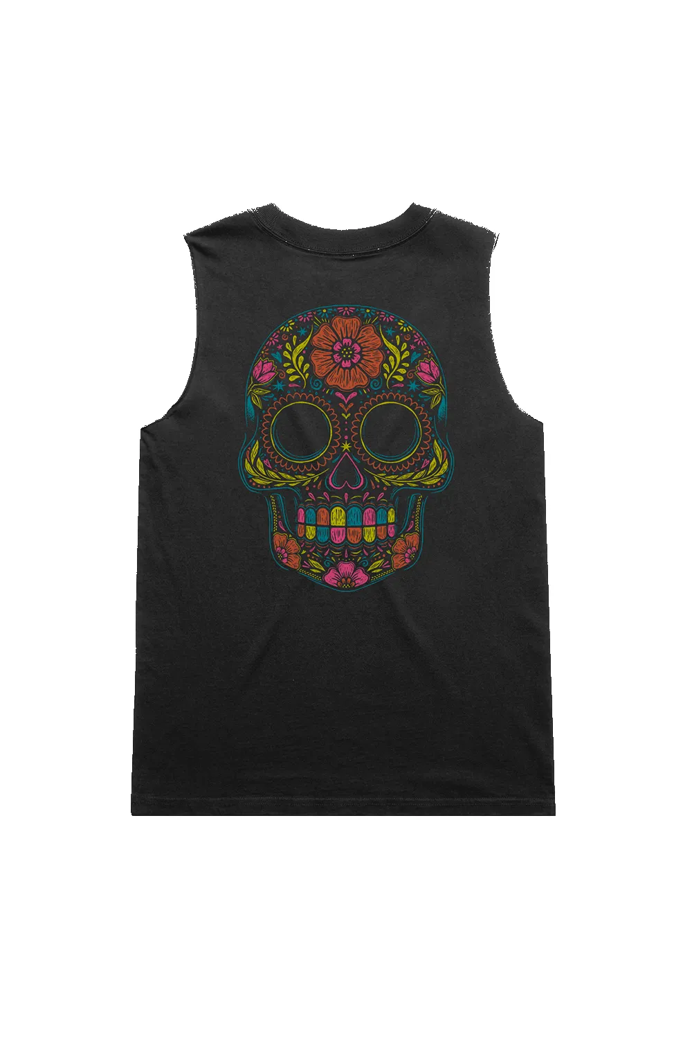 Flower Skull - Women's Muscle Tank Top sold by Nine Line product image thumbnail 2