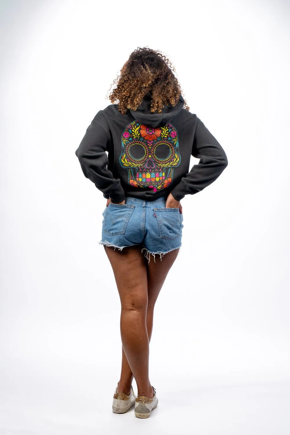 Flower Skull - Women's Relaxed Fit Hoodie sold by Nine Line product image thumbnail 4