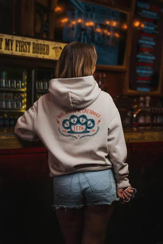 Red, White and Tattooed - Women's Relaxed Fit Hoodie made by Nine Line