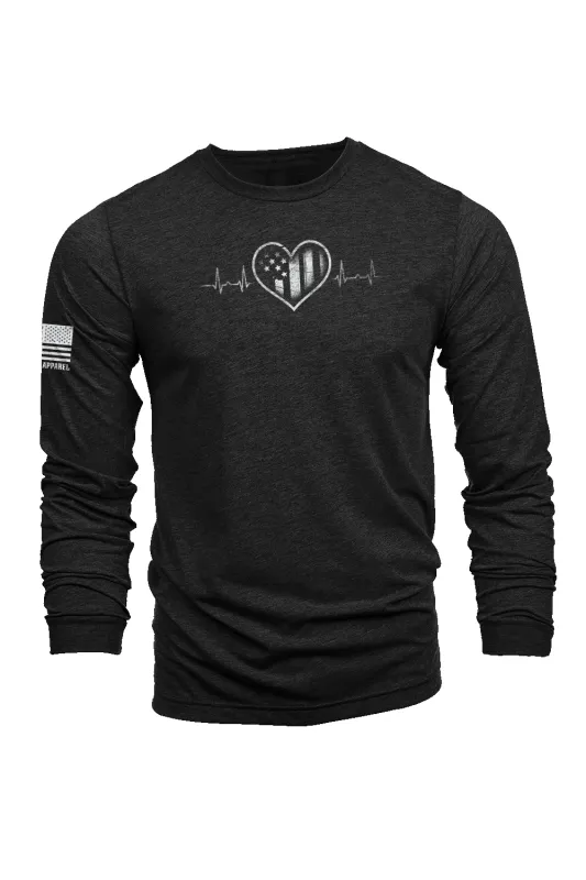 Patriot's Heart Monitor - Long-Sleeve Shirt made by Nine Line