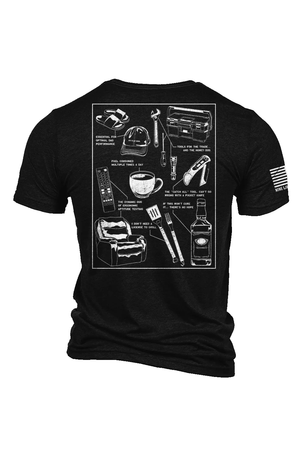 Dad Schematic - T-Shirt sold by Nine Line product image thumbnail 5