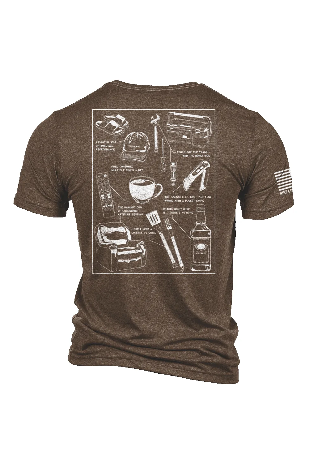 Dad Schematic - T-Shirt sold by Nine Line product image thumbnail 3