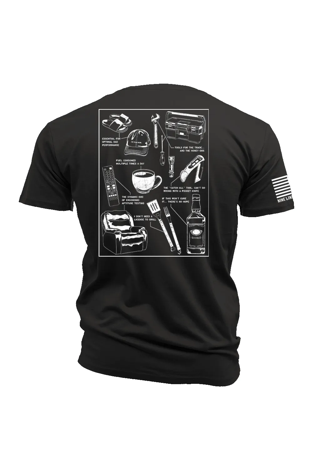 Dad Schematic - T-Shirt sold by Nine Line