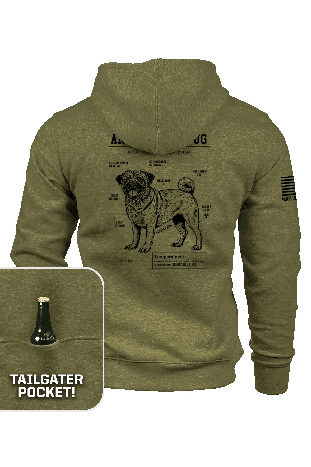 Pug Schematic - Tailgater Hoodie sold by Nine Line product image thumbnail 5