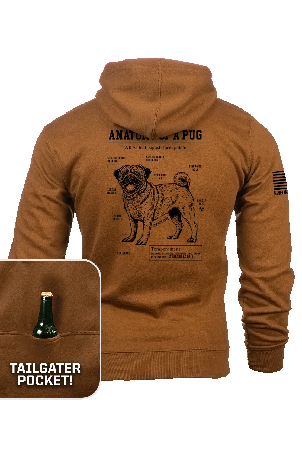 Pug Schematic - Tailgater Hoodie sold by Nine Line product image thumbnail 3