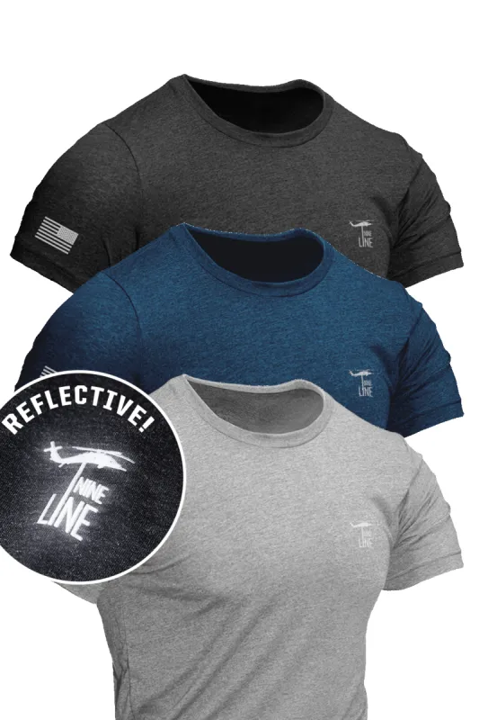 Reflective Dropline Logo - T-Shirt 3-Pack sold by Nine Line