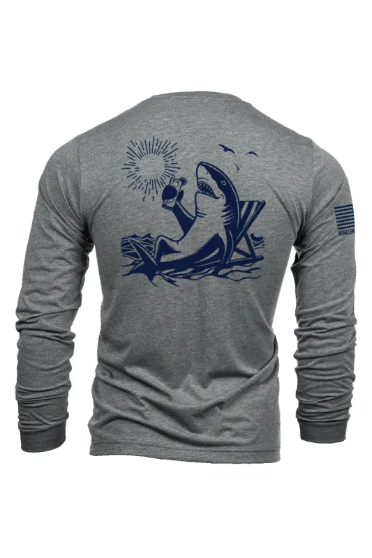 Beach Shark - Long Sleeve T-Shirt sold by Nine Line