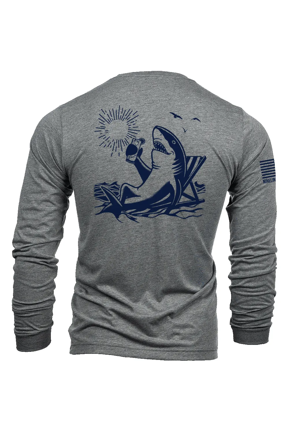 Beach Shark - Long Sleeve T-Shirt sold by Nine Line