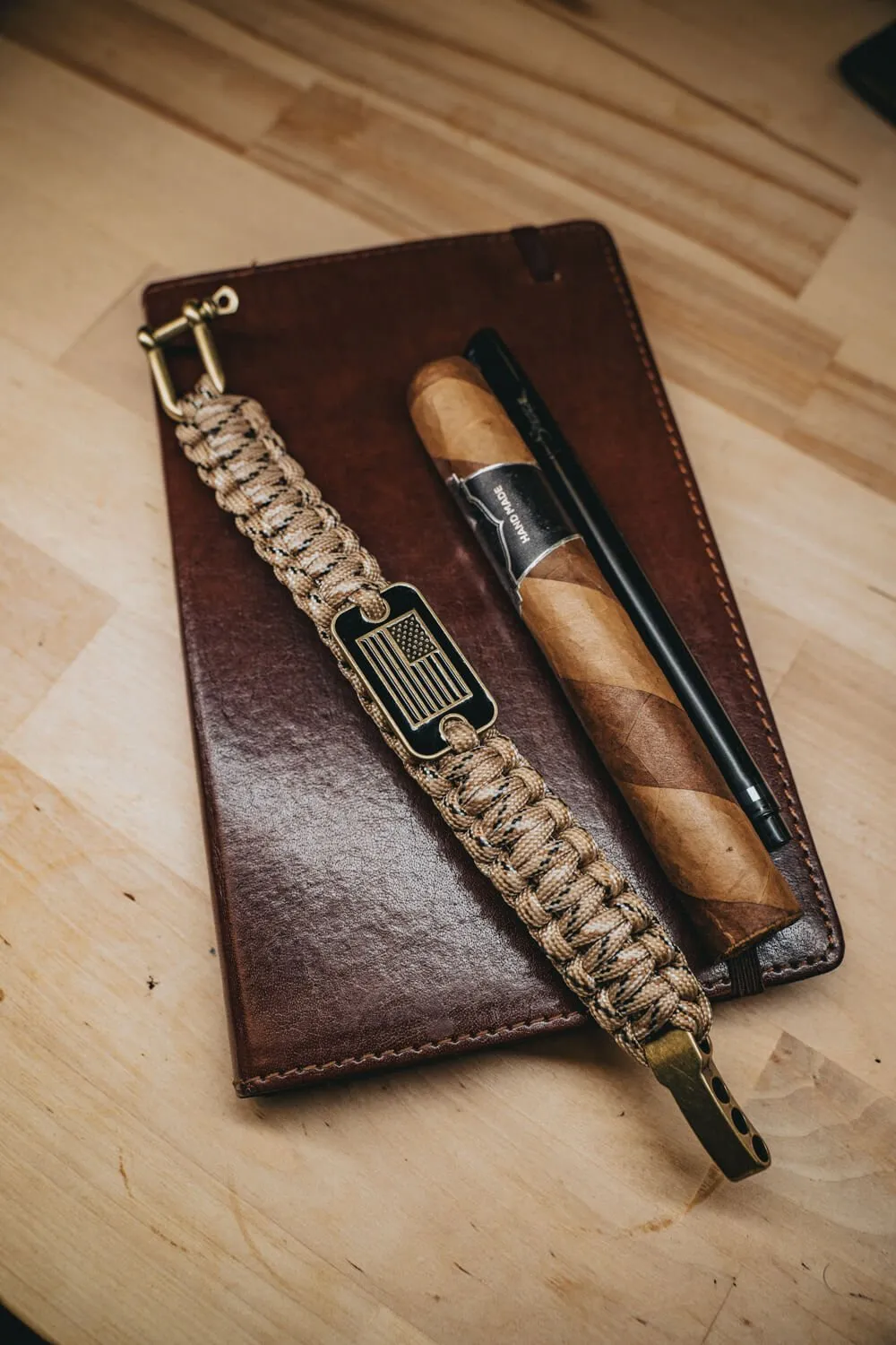 Desert Camo Paracord Flag Bracelet sold by Nine Line product image thumbnail 2