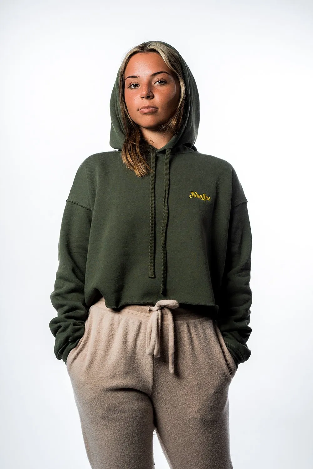 Women's Cropped Fleece Hoodie sold by Nine Line