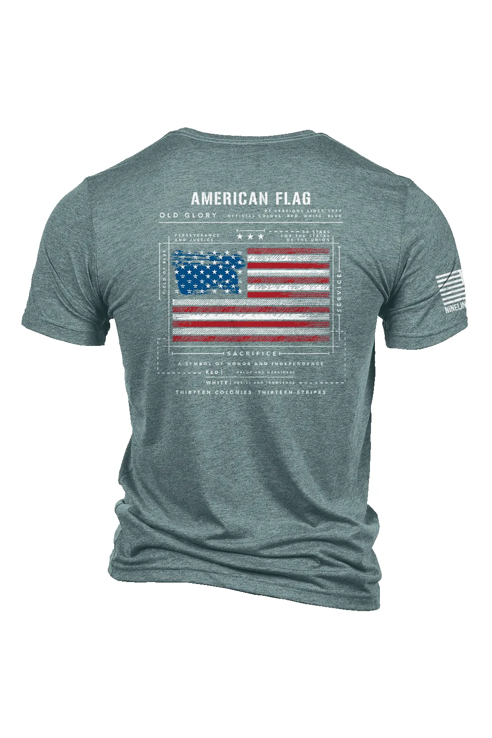 American Flag Schematic - T-Shirt sold by Nine Line