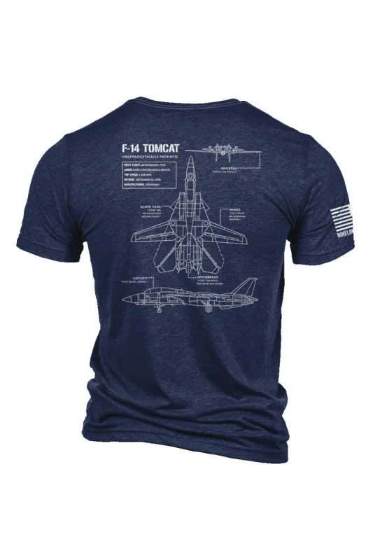 F-14 Tomcat Schematic - T-Shirt made by Nine Line