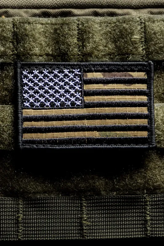 Black Camo American Flag Patch sold by Nine Line