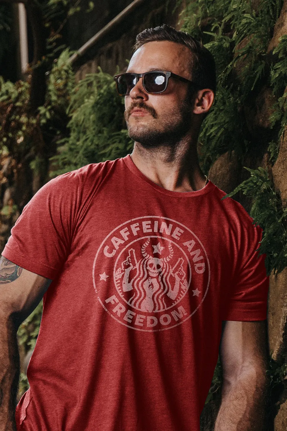 Caffeine & Freedom - T-Shirt sold by Nine Line product image thumbnail 2