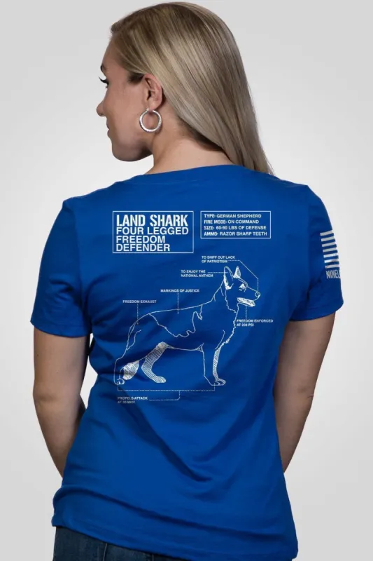 Land Shark - Women's Relaxed Fit V-Neck Shirt sold by Nine Line