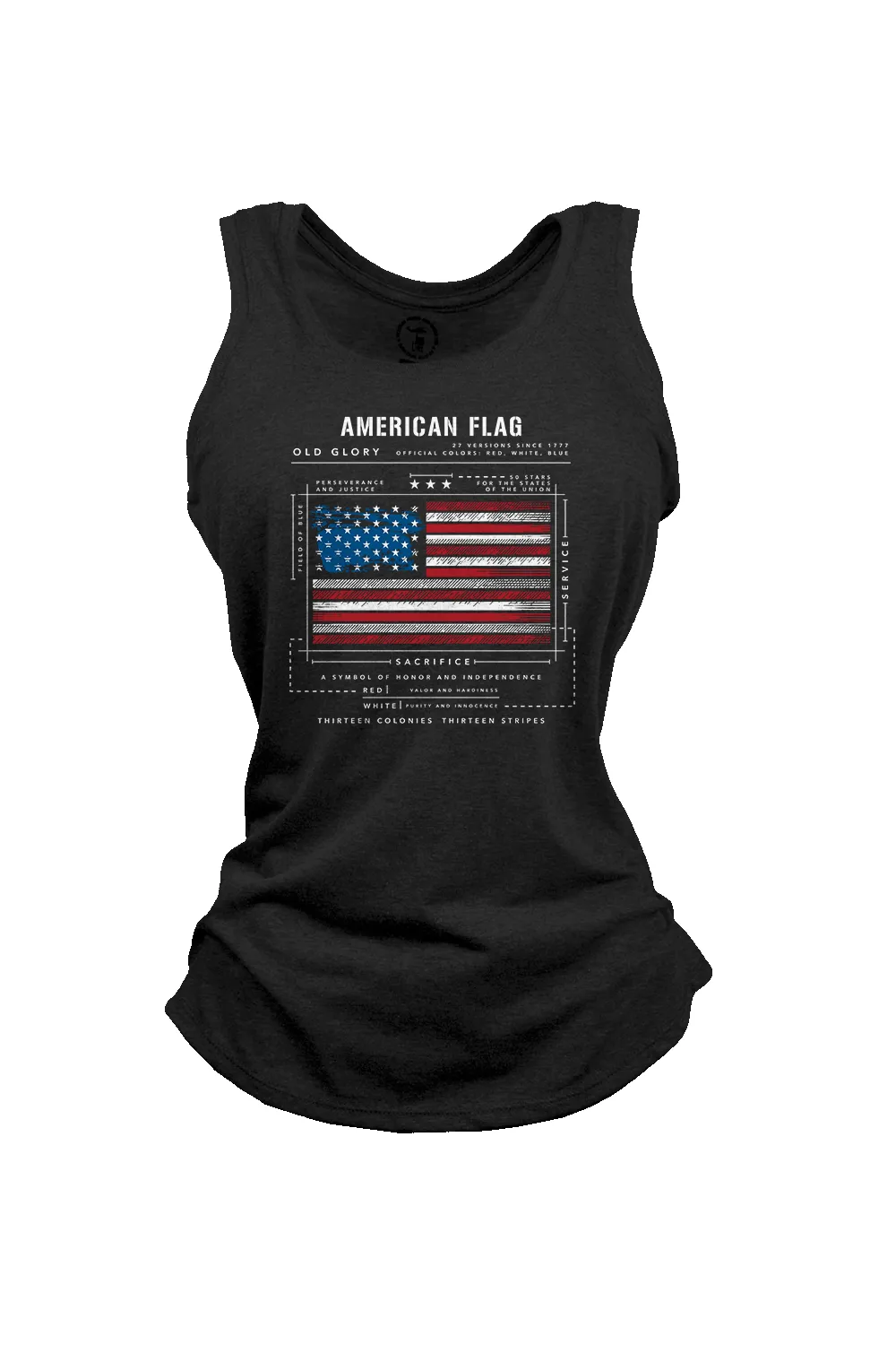 Women's Racerback Tank - American Flag Schematic sold by Nine Line product image thumbnail 3