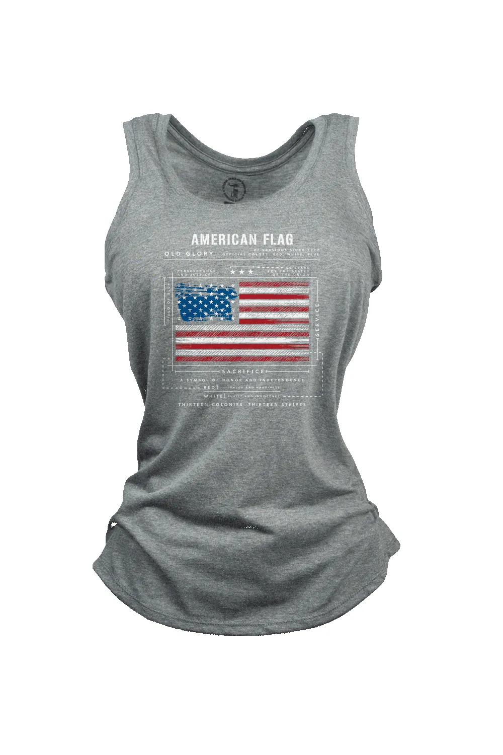 Women's Racerback Tank - American Flag Schematic sold by Nine Line