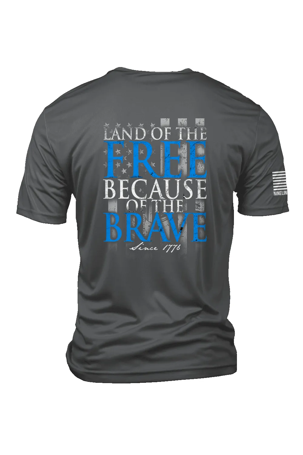 Because Of The Brave - Moisture Wicking T-Shirt sold by Nine Line product image thumbnail 3