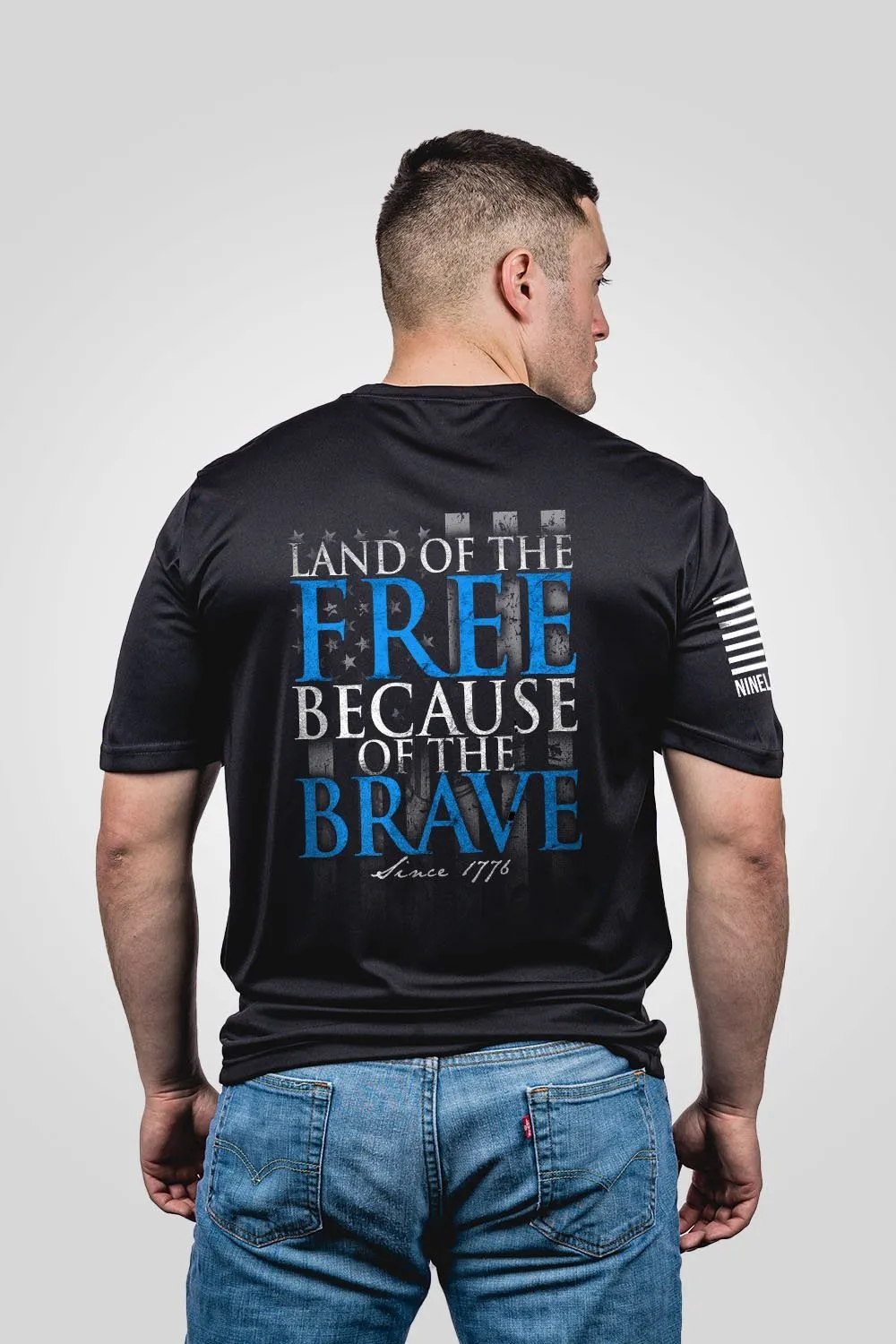 Because Of The Brave - Moisture Wicking T-Shirt sold by Nine Line product image thumbnail 5