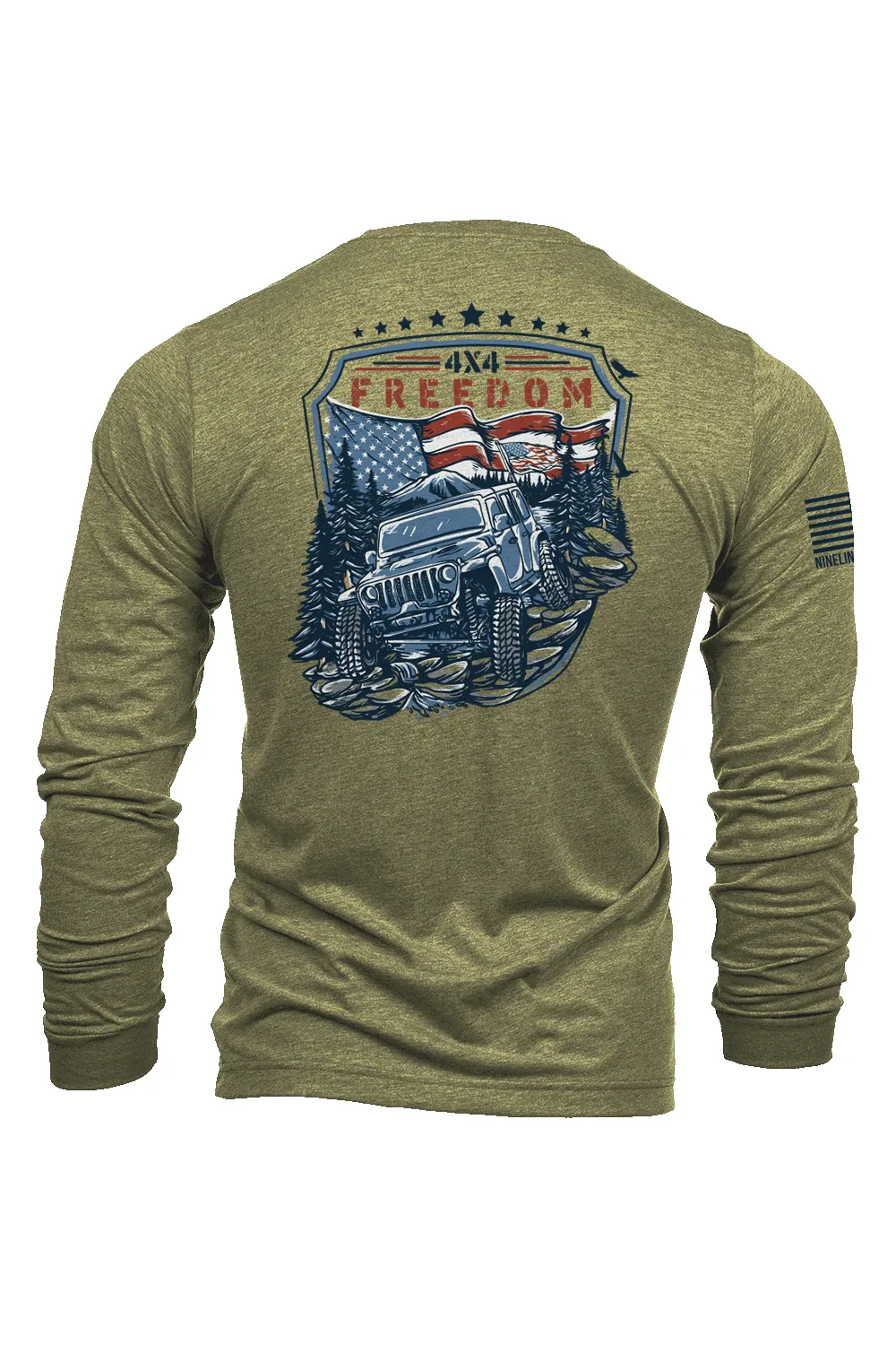 4x4 Freedom - Long Sleeve T-Shirt sold by Nine Line product image thumbnail 3