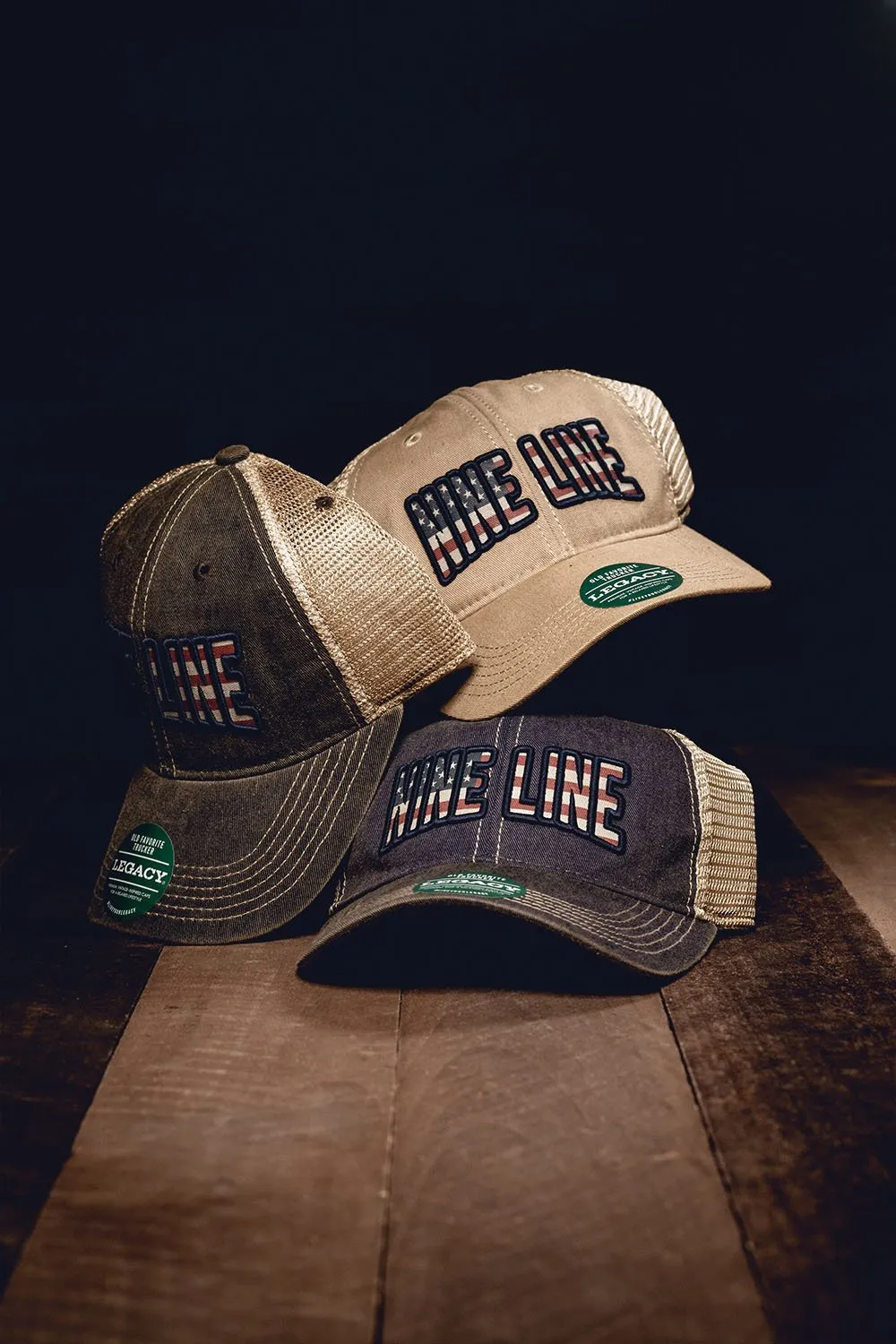 Old Favorite Trucker Hat USA Flag Collection sold by Nine Line