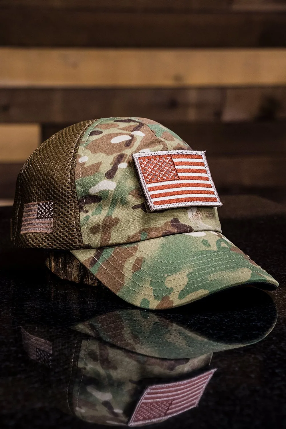 American Made Mesh Back Hat with Patch sold by Nine Line
