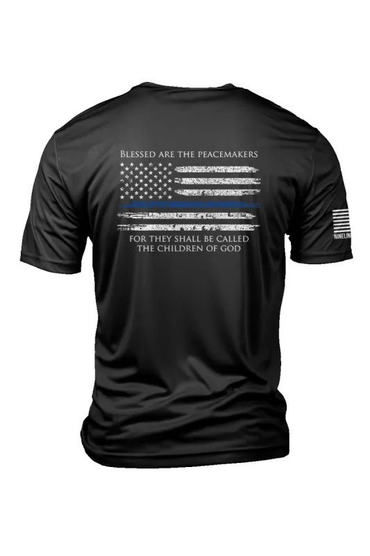 Thin Blue Line - Moisture Wicking T-Shirt sold by Nine Line