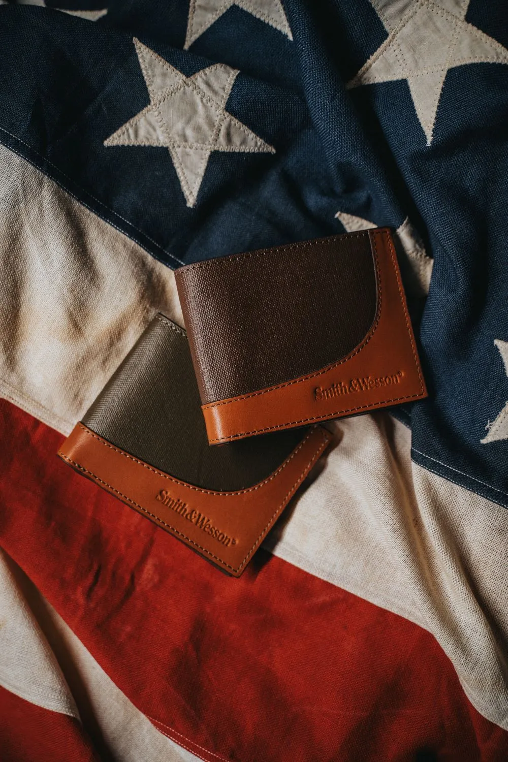 Smith & Wesson Leather & Wax Canvas Bi-Fold Wallet sold by Nine Line