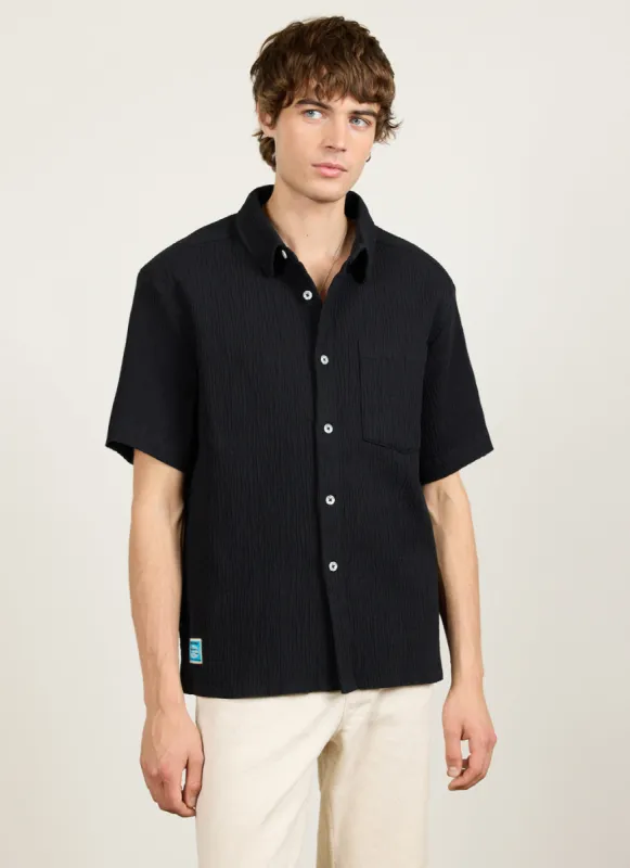 Artifact Boxy Clerk Shirt | Cotton | Black sold by Percival